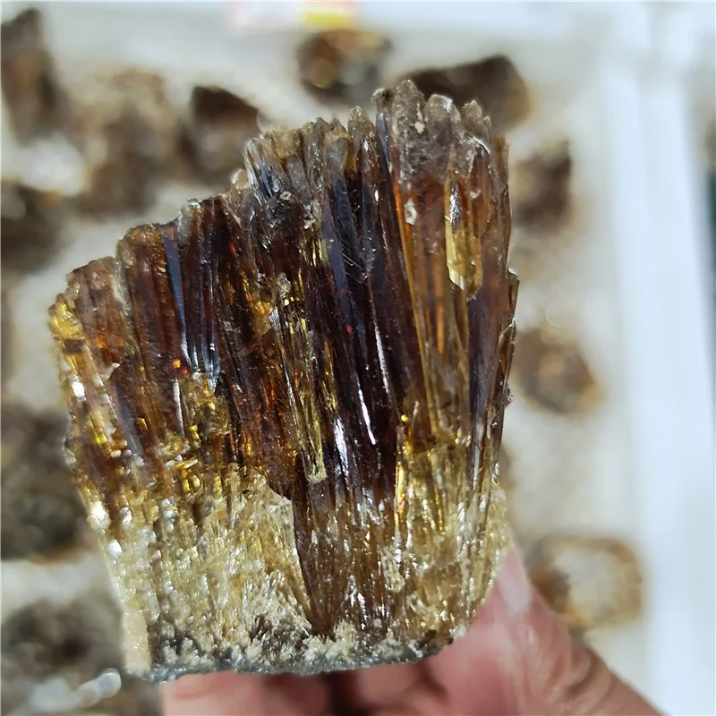 Natural Raw Stone Rough Mineral Specimen Red Honey Amber Calcite Healing Quartz Crystals Stone for crystal specimen