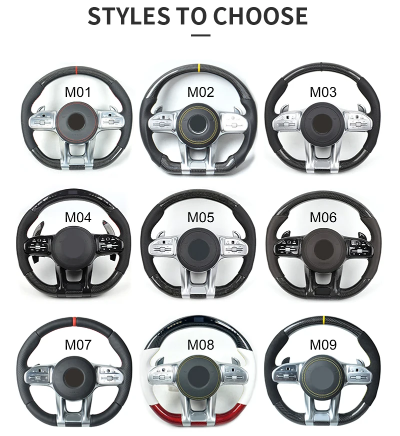 2024 Volant Lenkrad Carbon Steering Wheel for Mercedes Benz W205 W207 CLS W218 W217 C217 X217 W124 GLB C55 C63s C63 AMG Lenkrad
