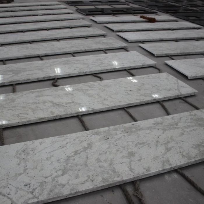 Polished Lanka Andromeda White Granite Slabs For Kitchen Countertops