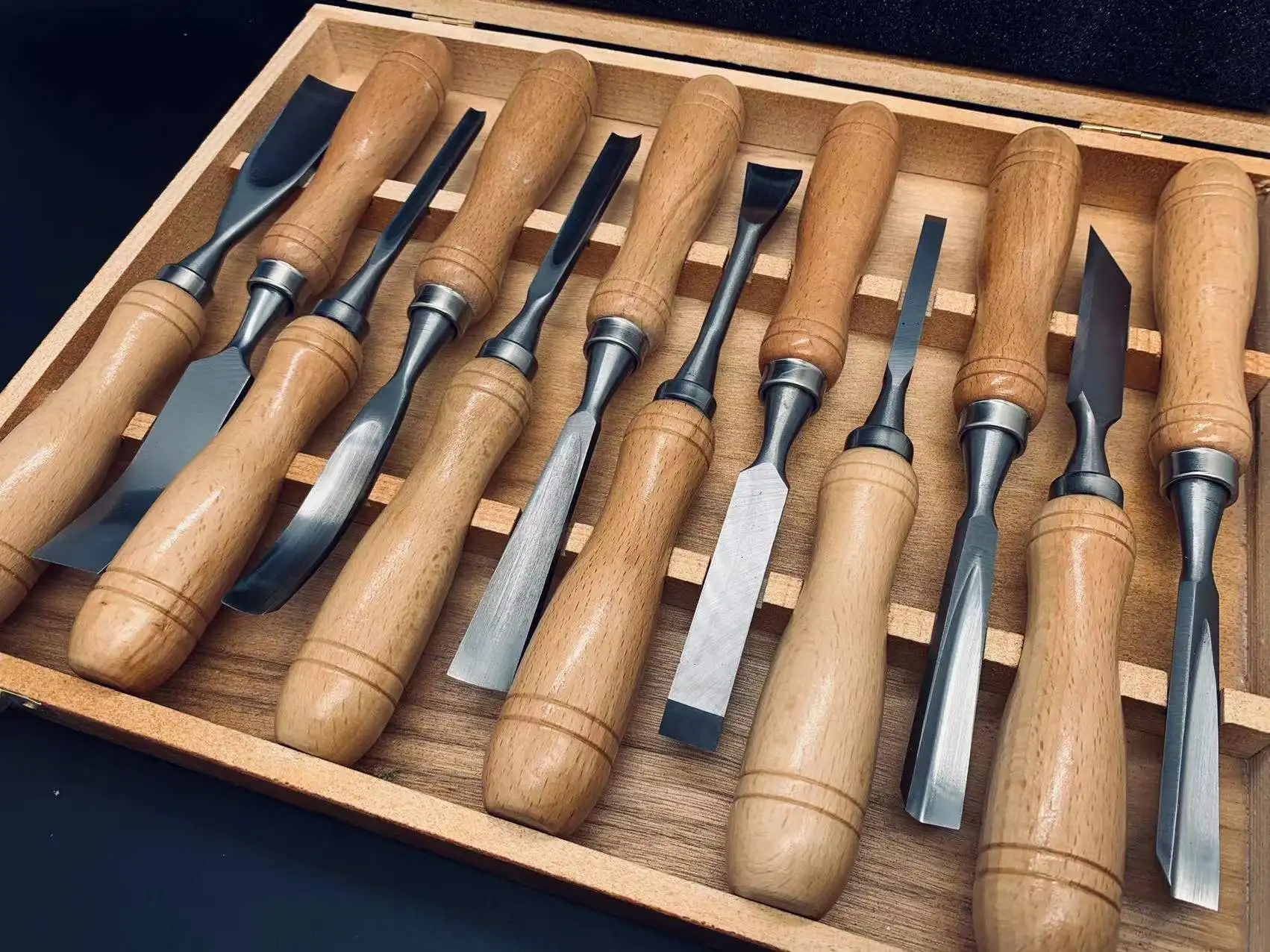 Customized LOGO Good Quality Chisel Carpenter Tools 12pc Carving Chisel Wood Chisel
