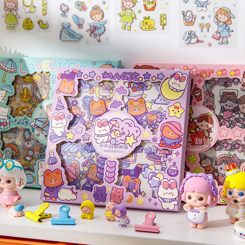 PET Advertising Sticker Sheets Die Adhesive Logo Custom Sticker Waterproof Cartoon Transparent Sticker