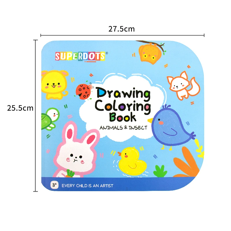 Hot sale Dot Markers colored Activity Book,  fancy animal transport tools pattern graffiti coloring books painting drawing toys