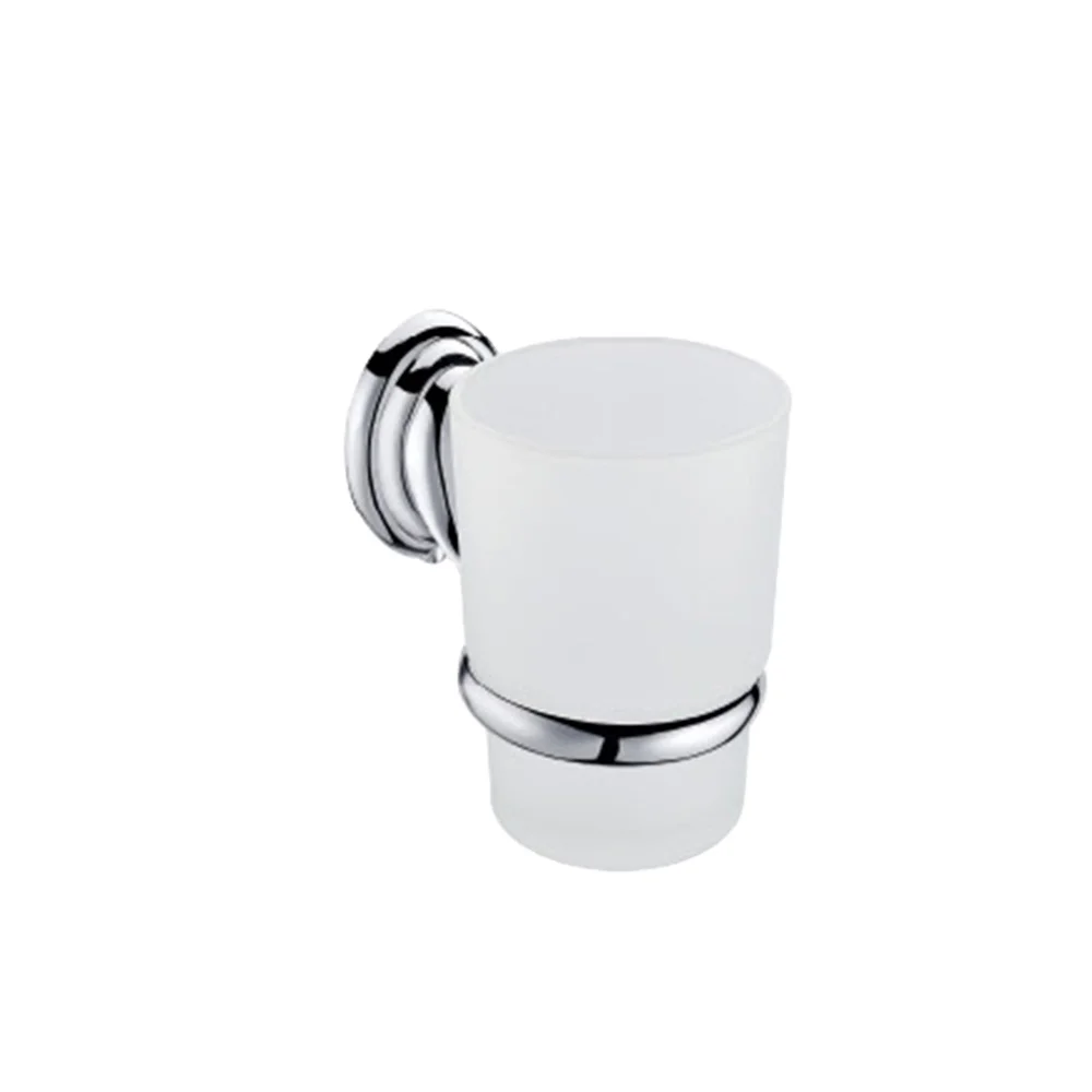 
OEM/ODM Direct factory Zinc Bathroom glass cup holder Wall Mounted Toothbrush Tumbler Holder 