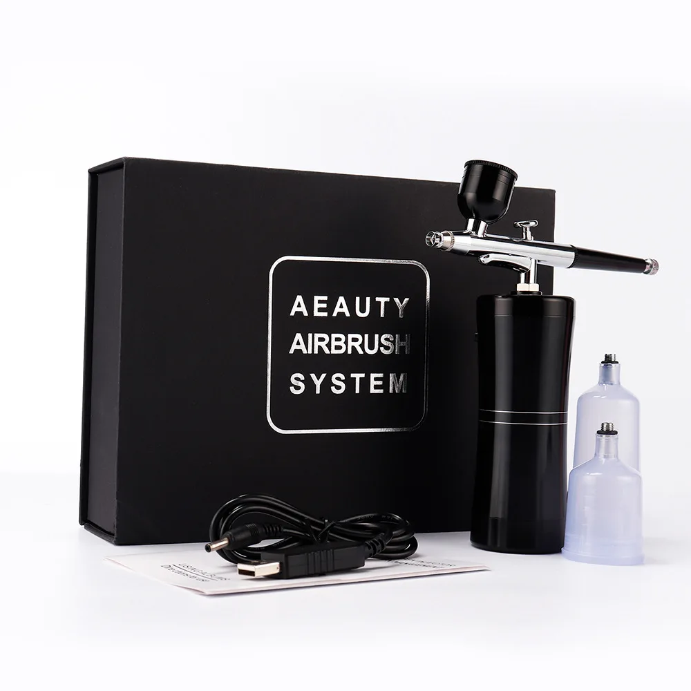 Hot Sale Mini Cordless USB Recharge facial Airbrush Makeup beauty Tattoo Set Cake Airbrush Kit For Nails with Air Compressor