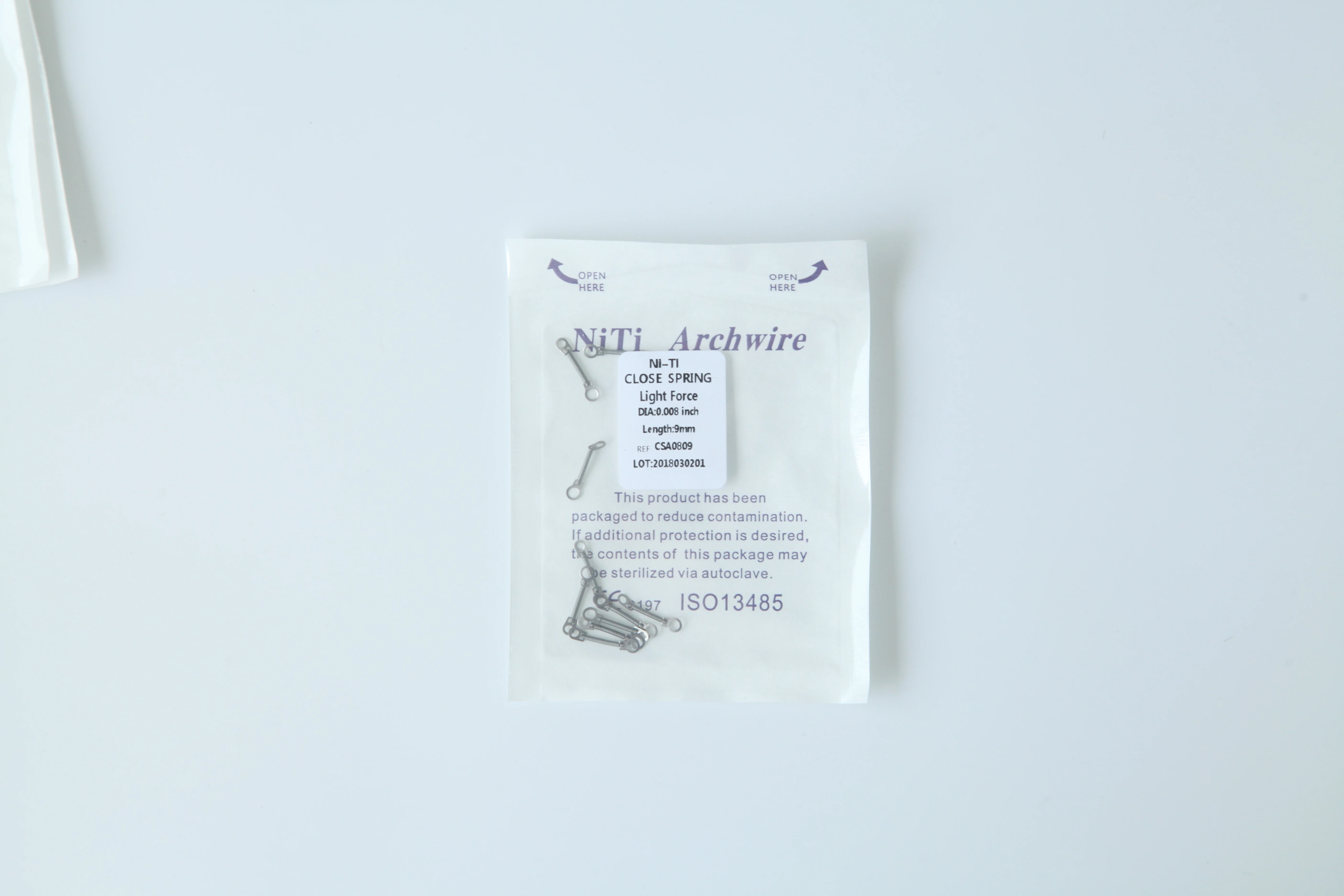 Orthodontics dental consumables materials of niti closed coil springs with eyelets