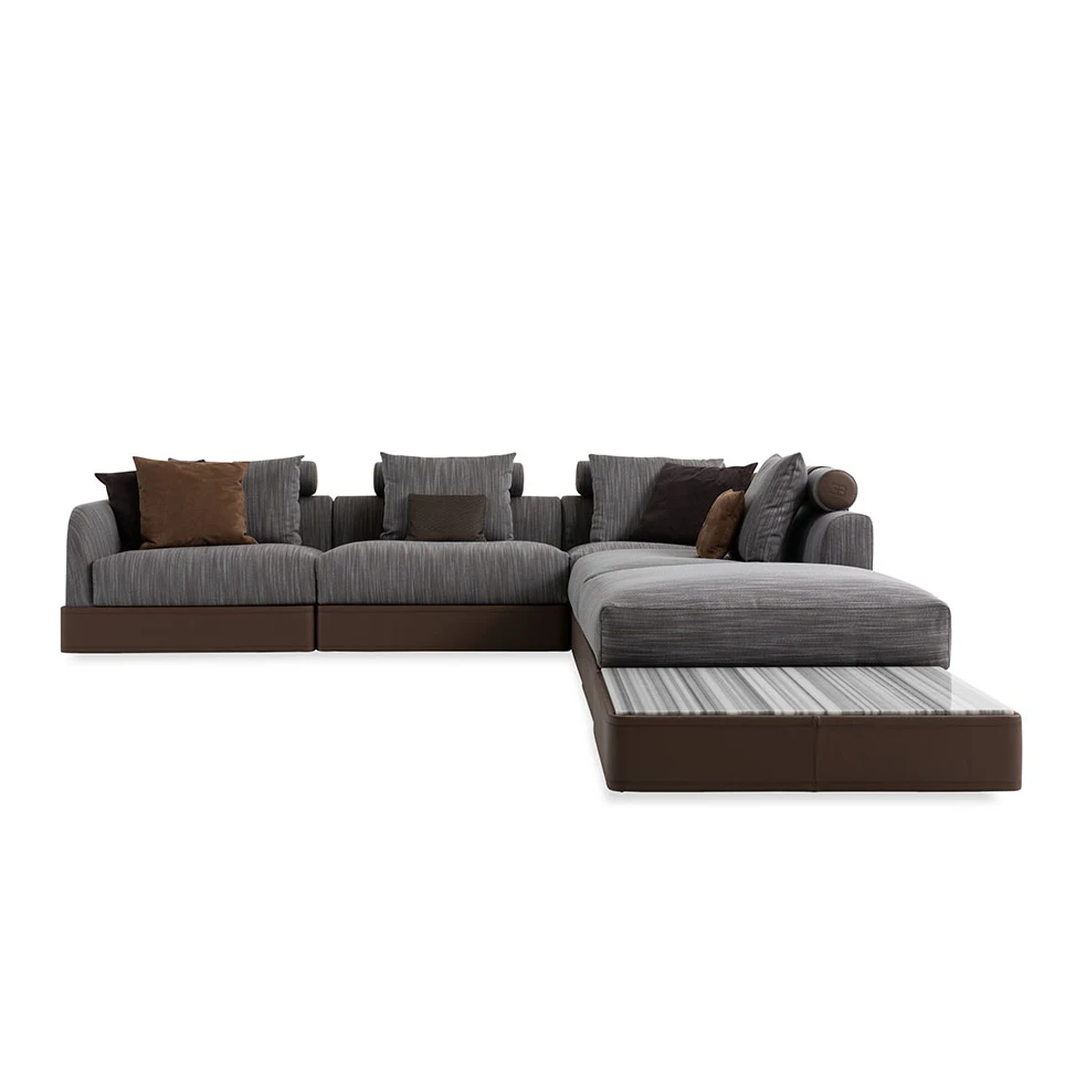 Modern design loveseat leather sofa furniture italian living room furniture leather sectional sofa three seat nordic L sofas