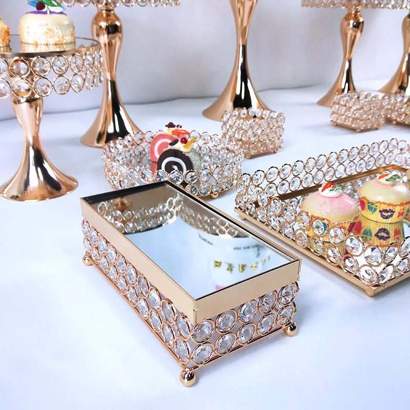 Spot supply popular crystal dessert display table hotel grocery store presentation gateau wedding tray cookware tool cakes stand
