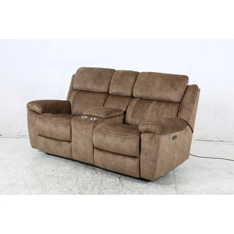 Классический дизайн замшевая кожа ткань 123 Электрическое Кресло для ленивых мальчиков с откидным столом и консолью хранения