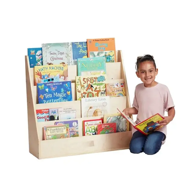 Custom Montessori Furniture Bookshelf Storage Assembly Book Rack kids bookshelf wood Organizer kids Bookcase