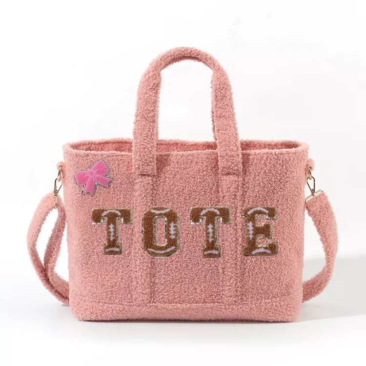 Fashion Rts Soft Faux Fur Furry Lamb Sherpa Teddy Fleece Handbag Messenger Bags Sherpa Tote Bags