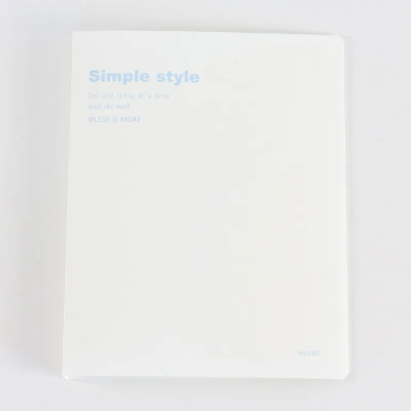 Minimalist Shell Loose Leaf Notebook Creative PP Cover Ledger Horizontal Line Inner Page 8-clip Notepad A5 B5