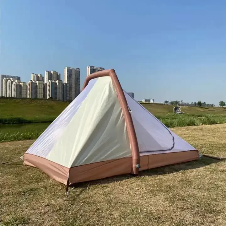 Bilayer Small PVC Inflatable Bracket Waterproof Outdoor Camping Tent For Two People In All Seasons