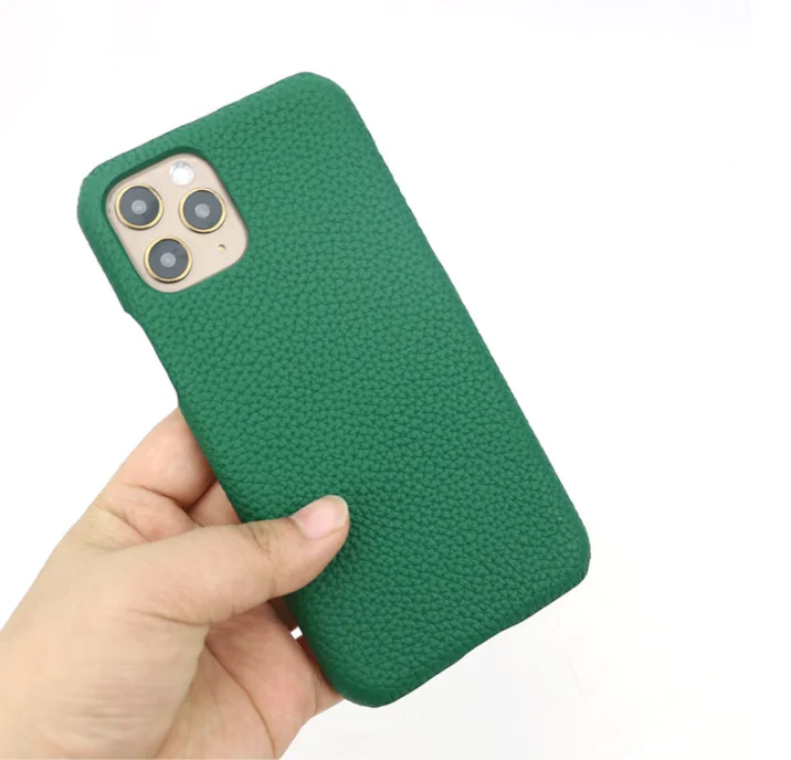 New Customized Gift Set Heart Keychain Genuine Grain Leather Mobile Phone Case for XS MAX 11 12 PRO MAX