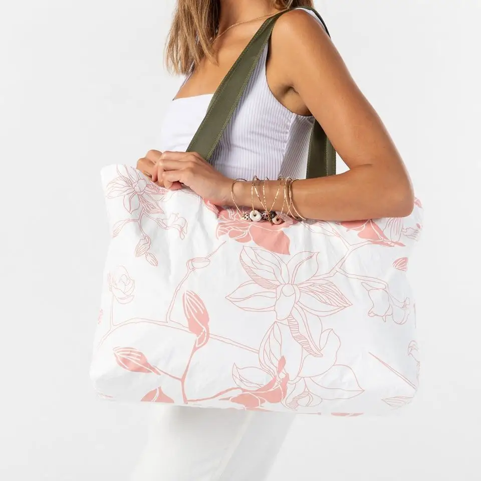 Custom Dupont Paper Tote Bag Waterproof Lightweight Special Fabric Soft Tyvek Shopping Bag