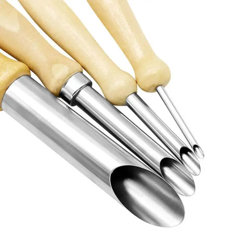 Soft Clay DIY Handmade Carving Knife Set Pottery Tool with Wooden Handle for Ceramics Modeling & Graving Chisels & Punches