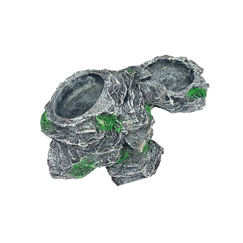 Aquarium decoration resin double feeding basin large terrace ladder turtle tank landscape crafts