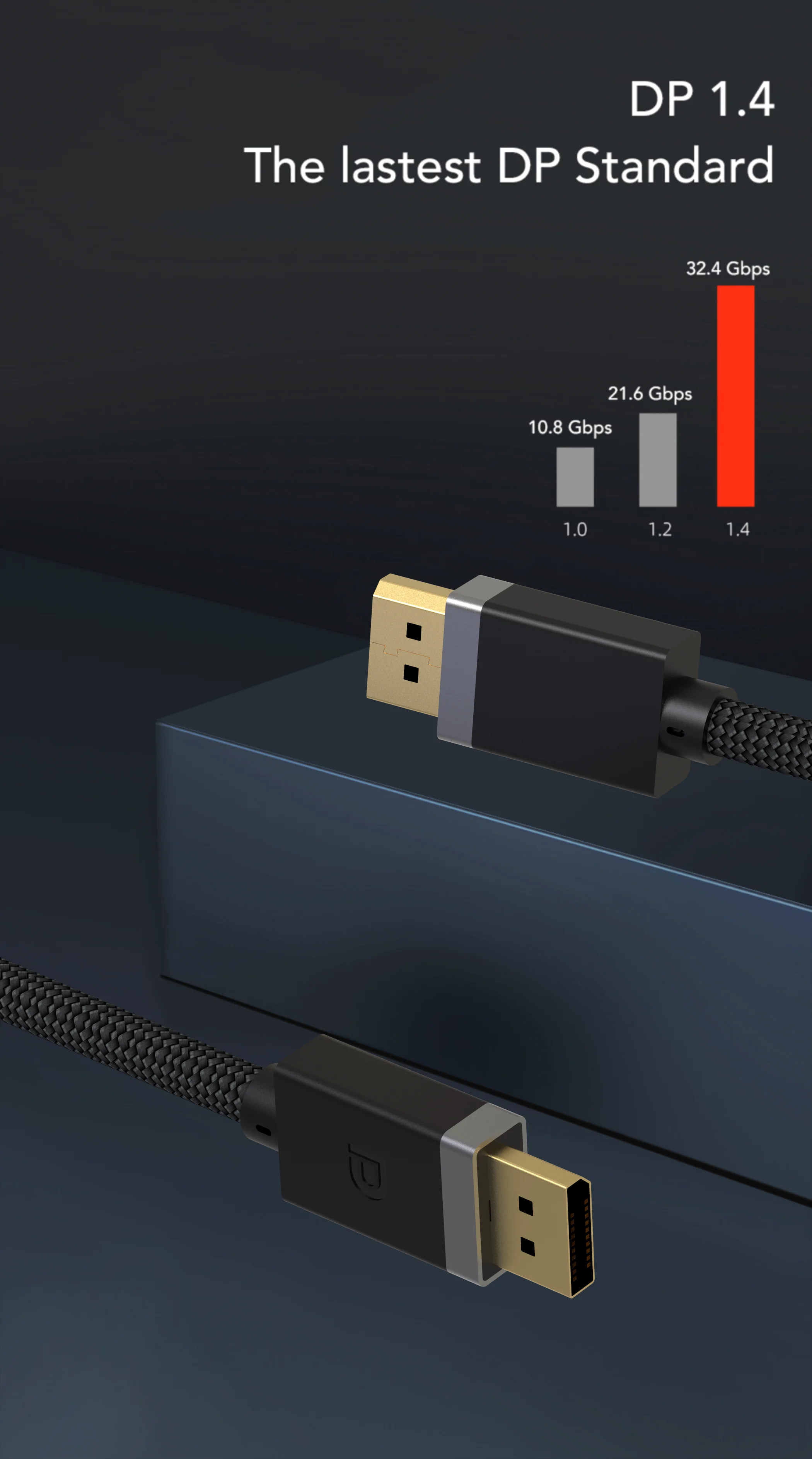 Высококачественный сертифицированный кабель Displayport VESA 1 4 версия 32 Гбит/с 4K 120 Гц 8K DP к