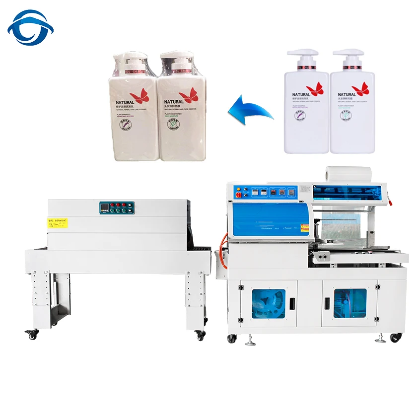 Multifunction Jars Bottle Shrink Wrapping Packaging Machine With Heat Shrink Tunnel