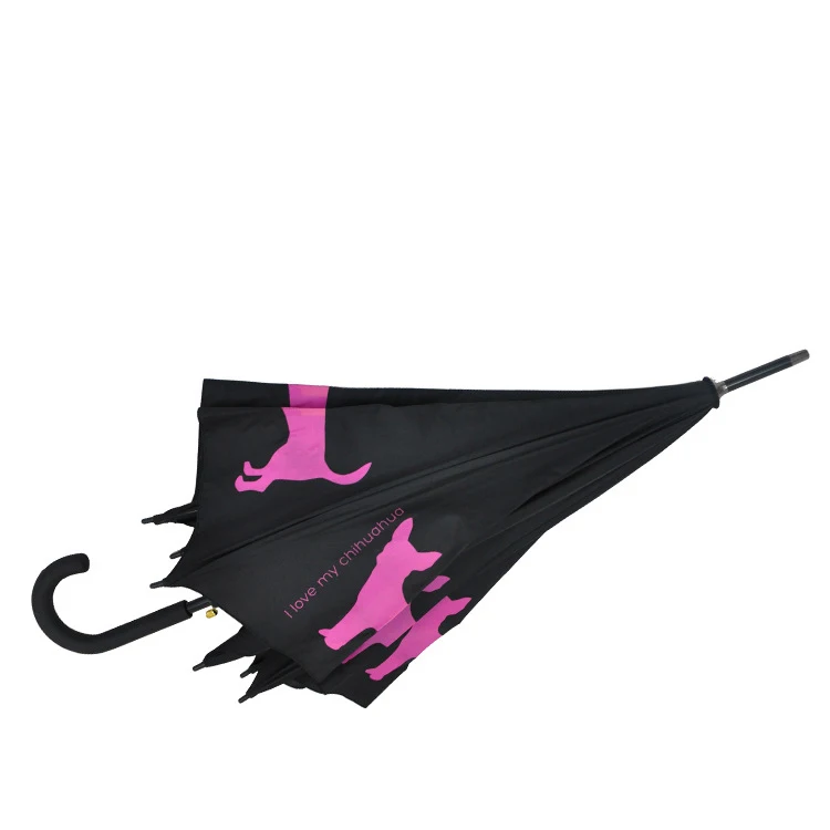 Custom pet long handle umbrella dog pattern umbrella straight rod dog umbrella