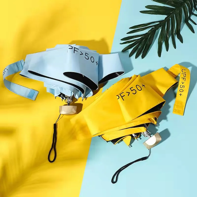 Custom Logo Printing Wholesale Cheap 5 folding Rain Sun umbrella compact pocket mini anti uv capsule pocket small for women