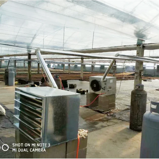 High efficiency condensing gas unit heater, NG/LPG 270000 BTU/80kW, suitable for large workshops and warehouses