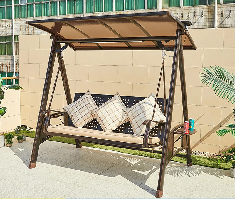Luxury Leisure patio Courtyard Three seats swing chair wholesale