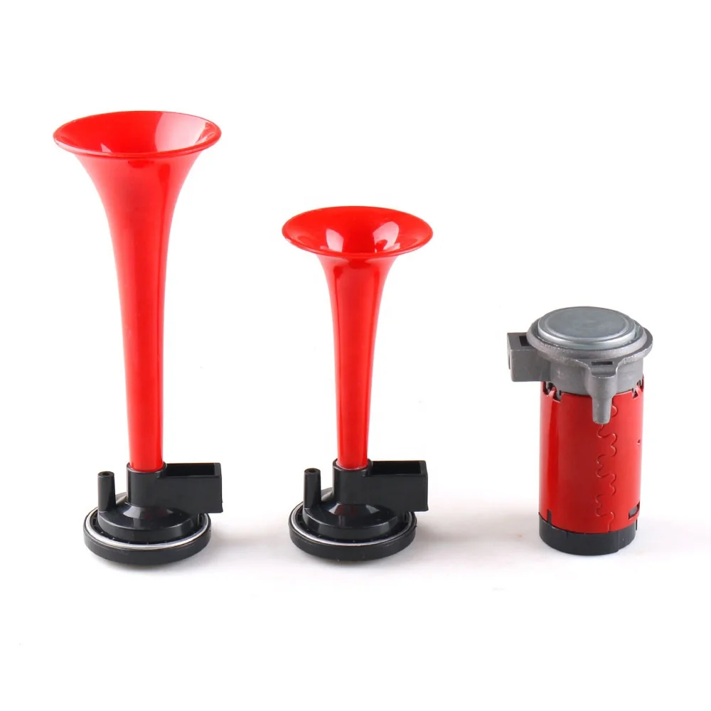 12V 115dB Red/Black Car Motorcycle Air Horn Train Kit Dual Trumpet Ultra Loud
