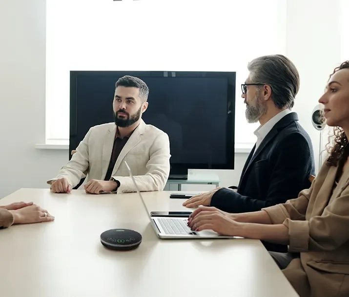 Portable USB Conference Speakerphone BT 5.0 omnidirectional 360 degree with 2 speaker for conference home work and person used