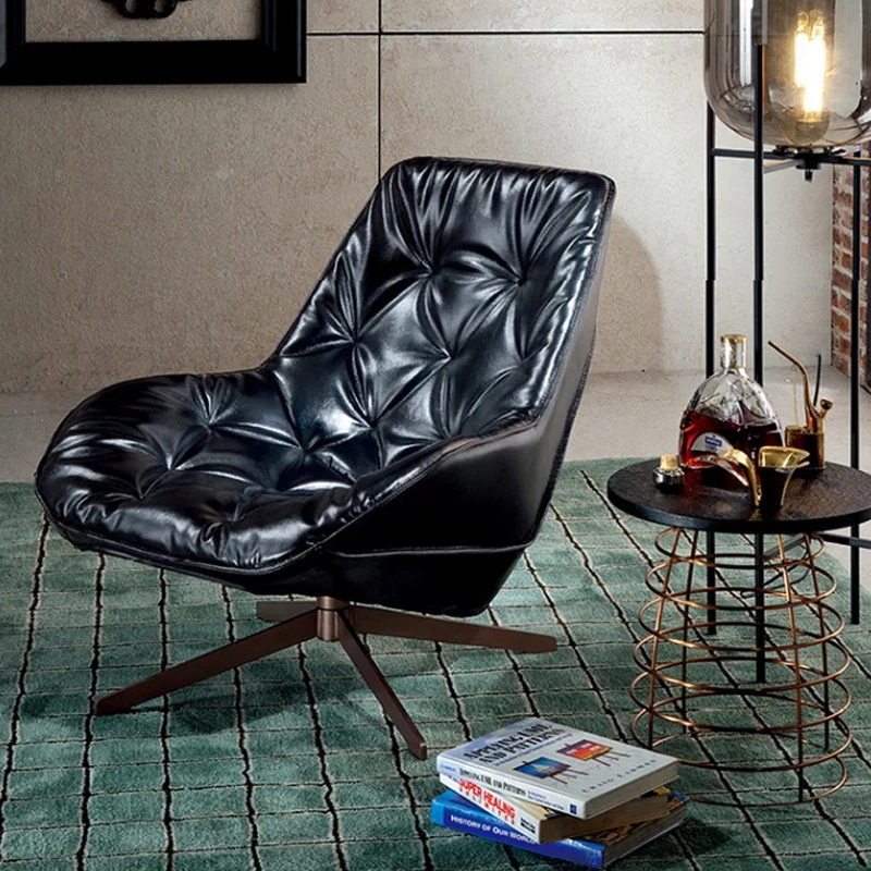 New style modern living room fashion hotel synthetic leather leisure chair revolving recliner chair