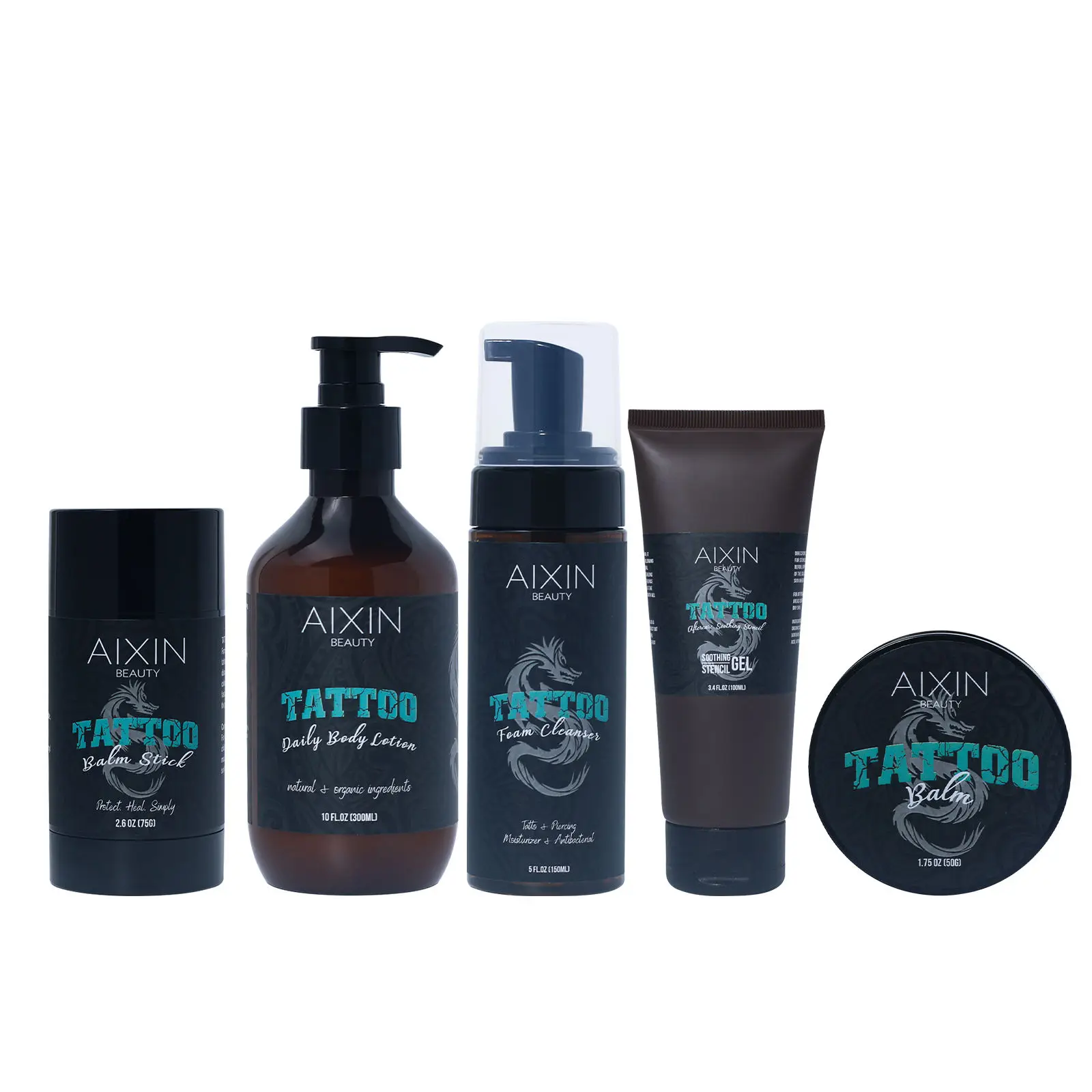 Hanlinger Private Label Color Brightening Healing Tattoo Lotion Cleanser Gel Stick Cream Kit Permanent Tattoo Aftercare Set