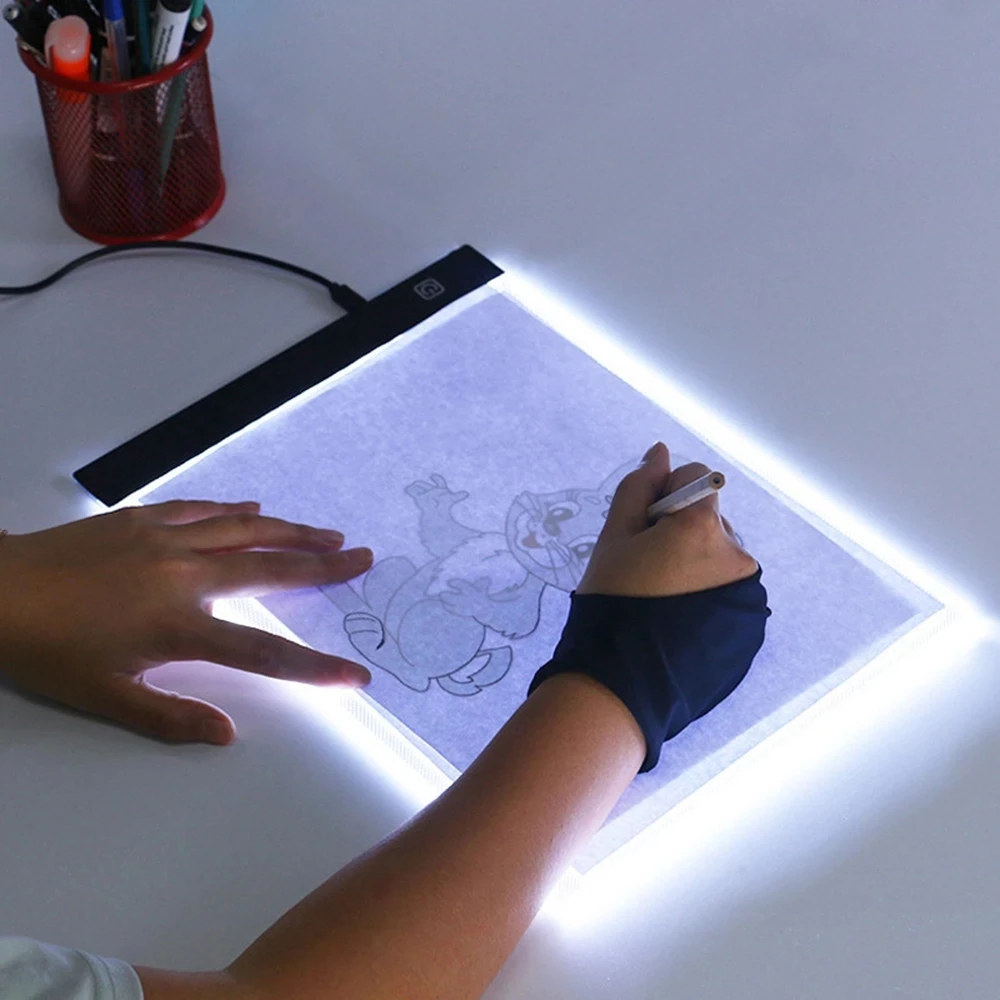 A4 Size 3 Level Dimmable Board Kids Tablet Sketching Practice Drawing Board LED Light Pad