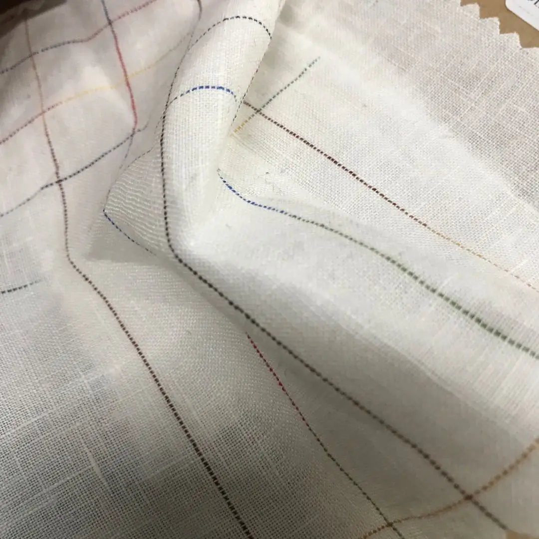 6633 оптовая продажа, 100% льняная ткань, французская льняная ткань для натуральной проверки одежды, оптовые производители тканей высокого качества