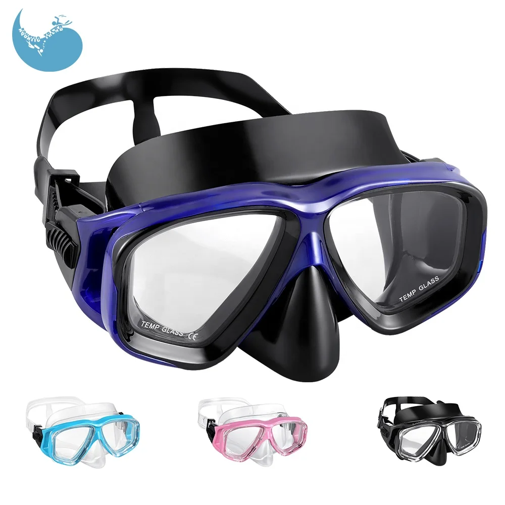 2019 top quality tempered glass lens silicone swimming scuba diving goggles snorkeling gear snorkel mask