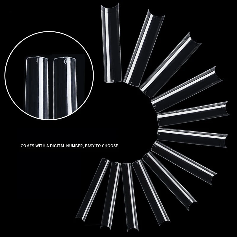 Square Tapered French XXXL No C Shape Extra Long False Nail Tips New Arrival Long Tube Half Cover Abs Nail Tips For Salon