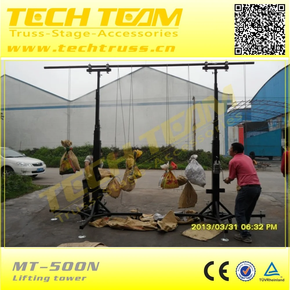 5m portable led screen truss 100kg lifting tower for hanging speaker/lights