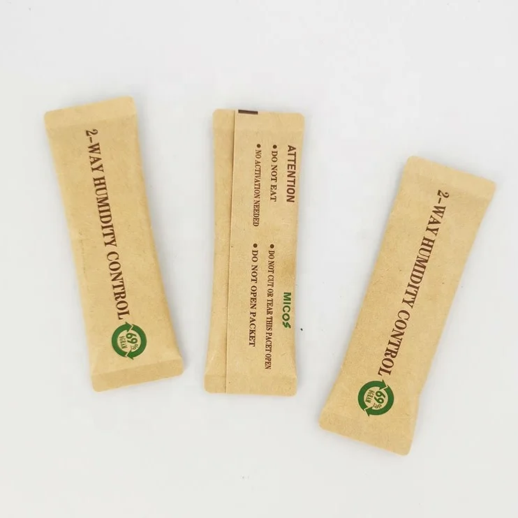 Customizable strip type 8g RH 69% gel 2 way humidity control pack for herbs tobaccos cigars packaging storage travel case