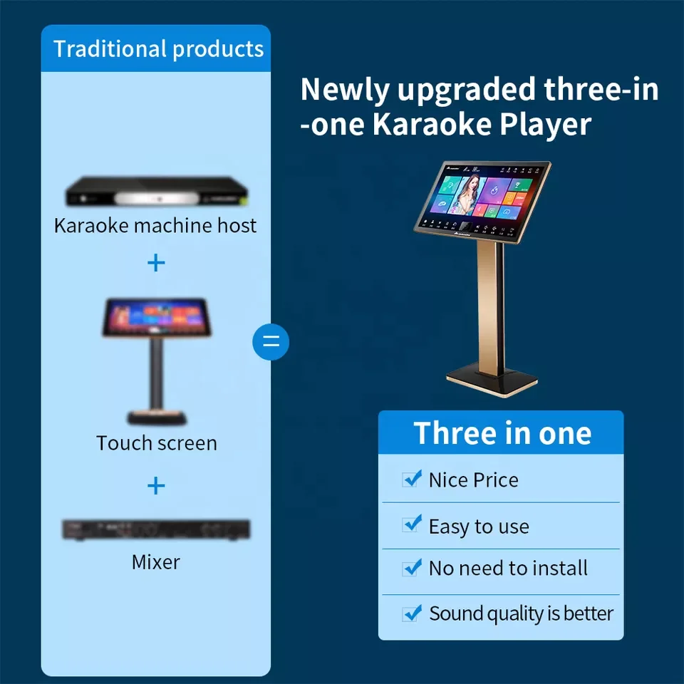 Профессиональный караоке-плеер Jukebox 4T KTV, сенсорный экран 22 дюйма, Wi-Fi, система InAndOn для караоке, с мобильным приложением
