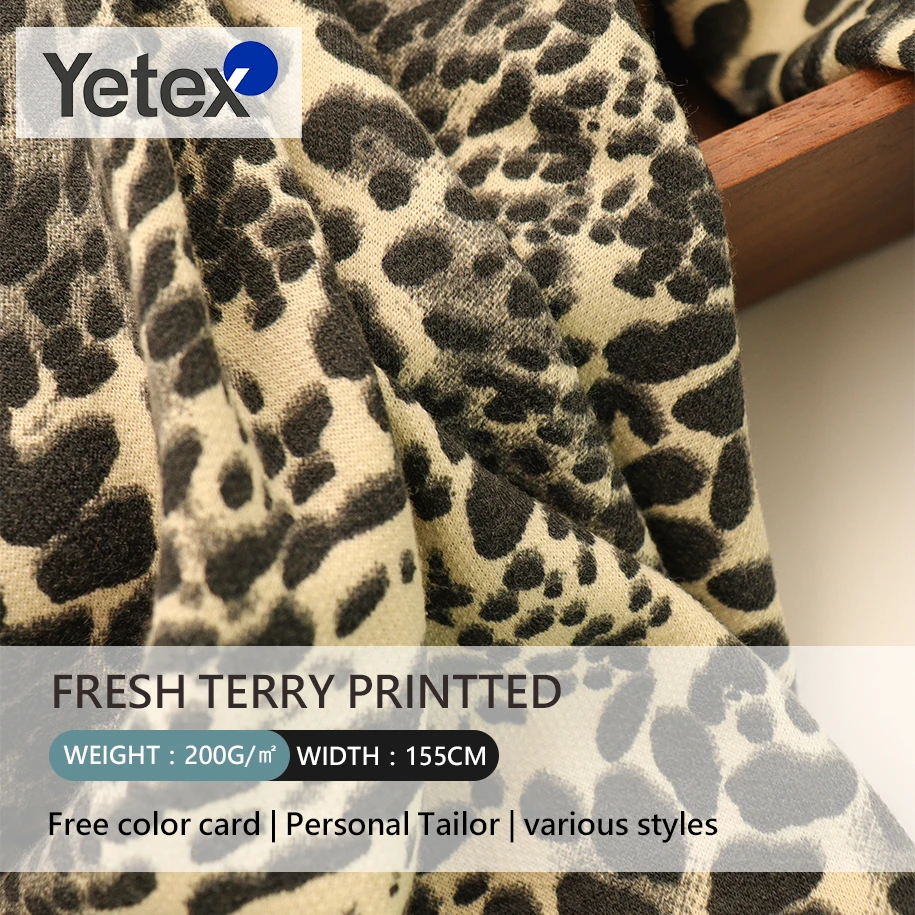 100%Polyester woolen printed fabric Leopard print knitted fabric for autumn and winter