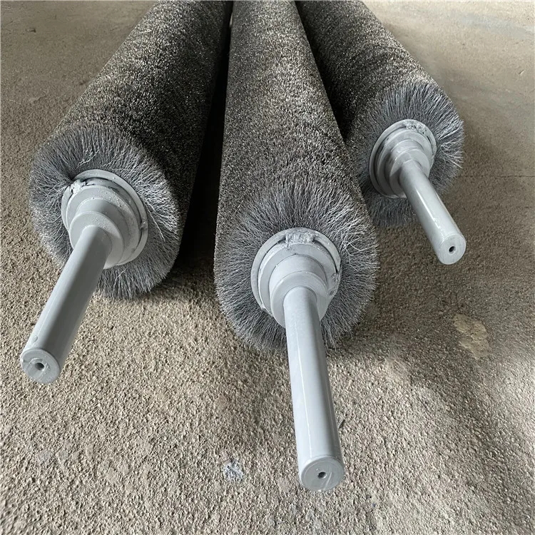 Cylindrical steel wire metal roller brush Stainless steel wire round roller brush for wood polishing
