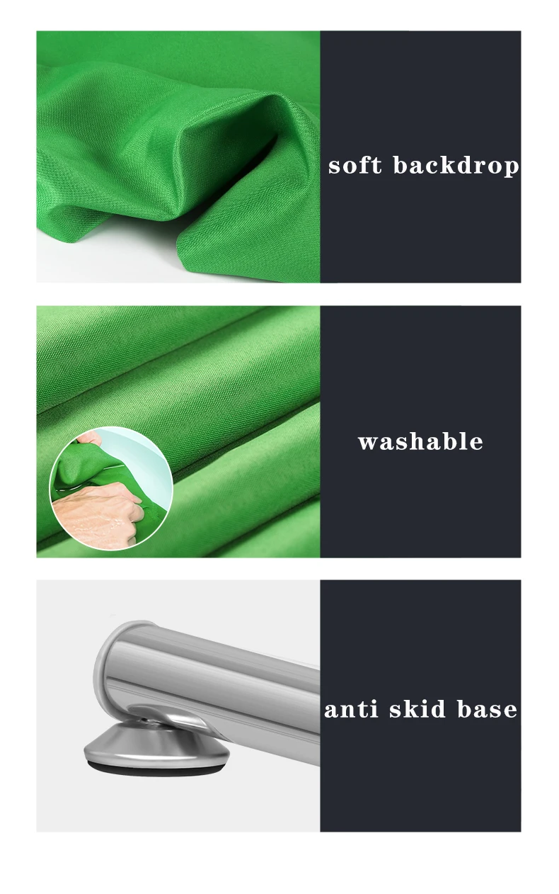 2*2M Green Screen Stainless Steel Stand Support Frame Photography Background Backdrop Stand for Photoshoot