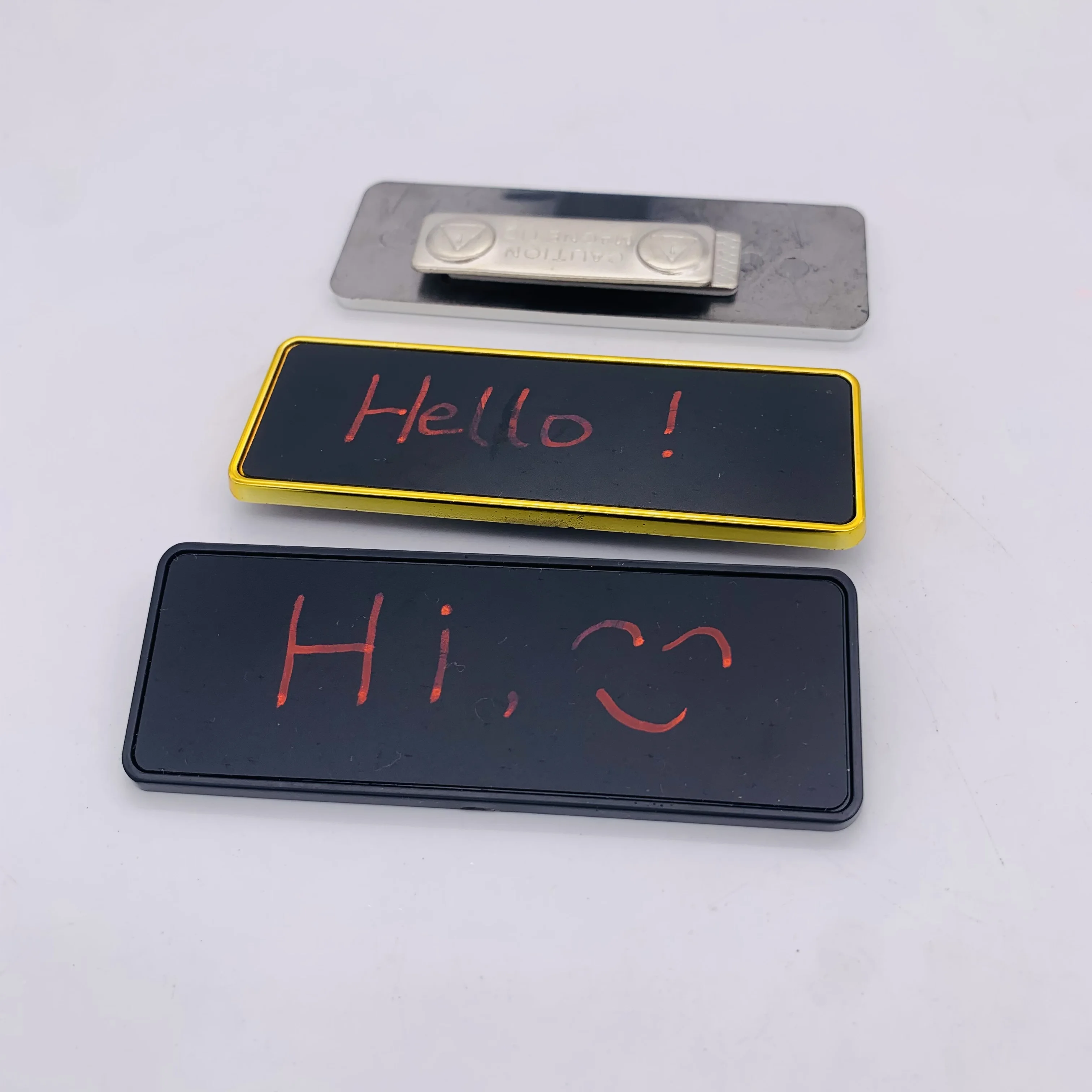 Blank Or Custom logo Reusable Chalkboard name tag badges with magnetic or pin