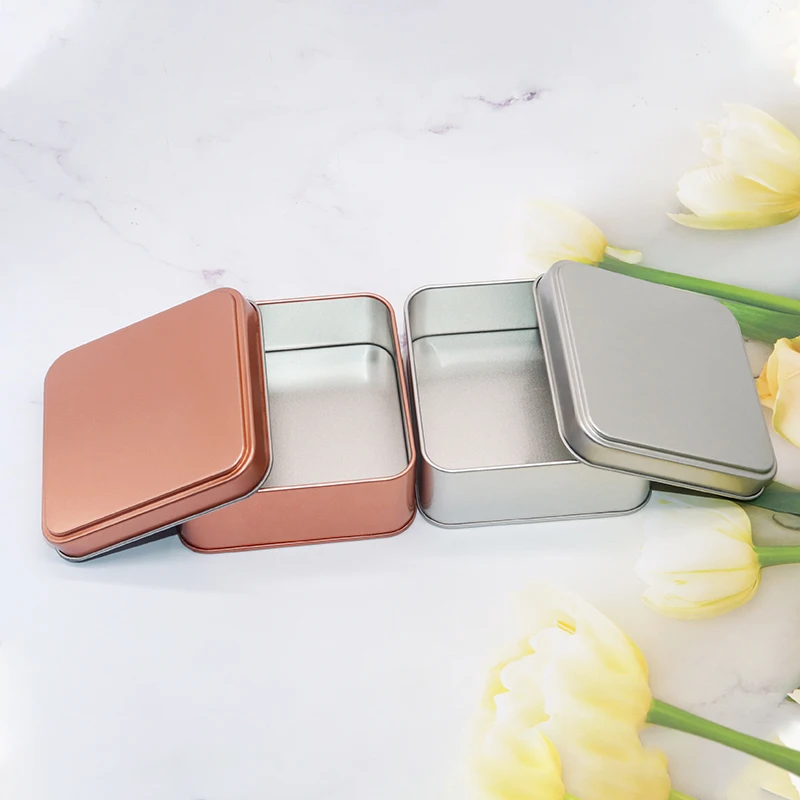 metal boxes custom color tin box OEM rectangle empty black tinplate box with lids