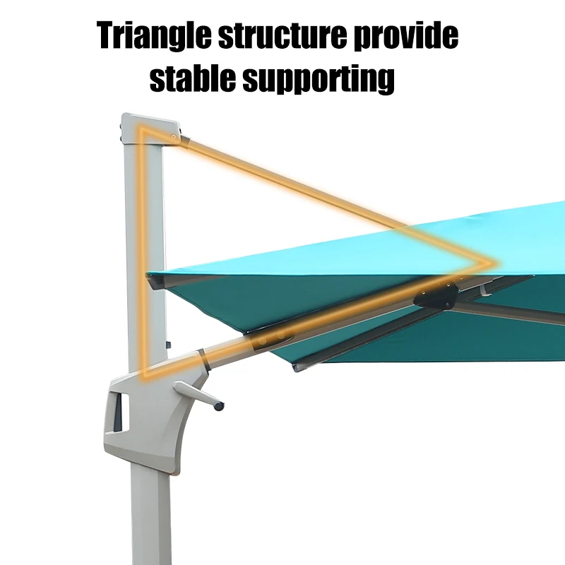 Heavy Duty Aluminum Solar Powered Deluxe Patio Cantilever Umbrella Large Roman Parasol Patio Umbrella Outdoor Umbrella