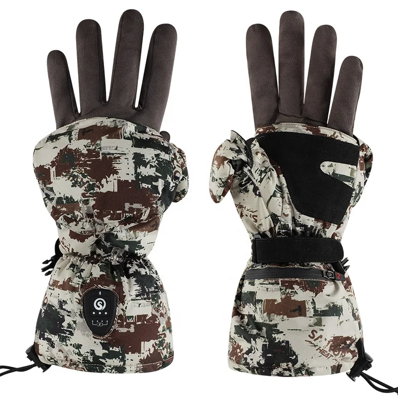 SAVIOR Camouflage Hunting Protective Outdoor Gear Winter Warm Waterproof Leather Decoy Gloves Bow Heated Hunting Gloves