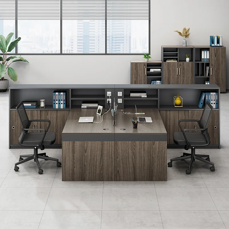 Luxury White Computer Desk Modern Design Movable Office Furniture Contemporary Desks & Workstation for Office Staff