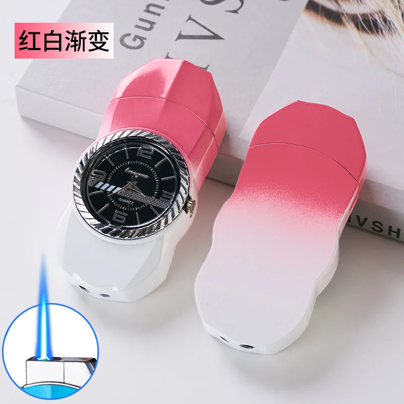 2024 Hot Selling Windproof Cigar Cigarette Watch Lighter  Inflated Gasoline Butane Car Lighter Manufacturer