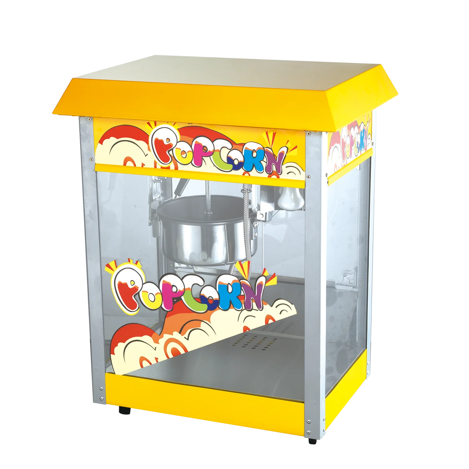 Double pot kettle sided 16oz caramel pop corn industrial caramecommercial 16 oz ounce popcorn make machine maker price electric