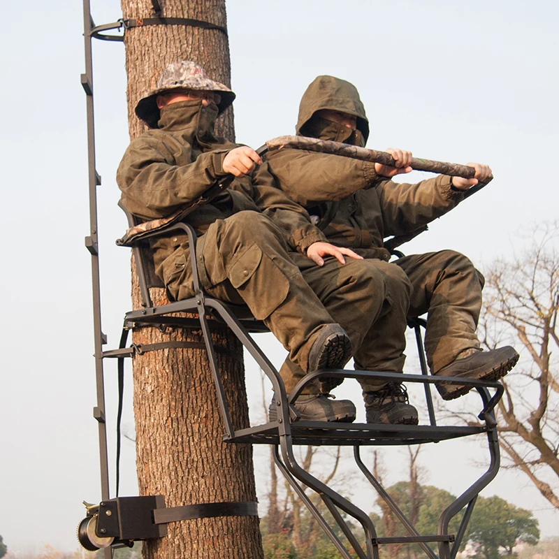 Heavy duty 2 men steel deer hunting treestands Simple tree climbing ladder tree climbing tool