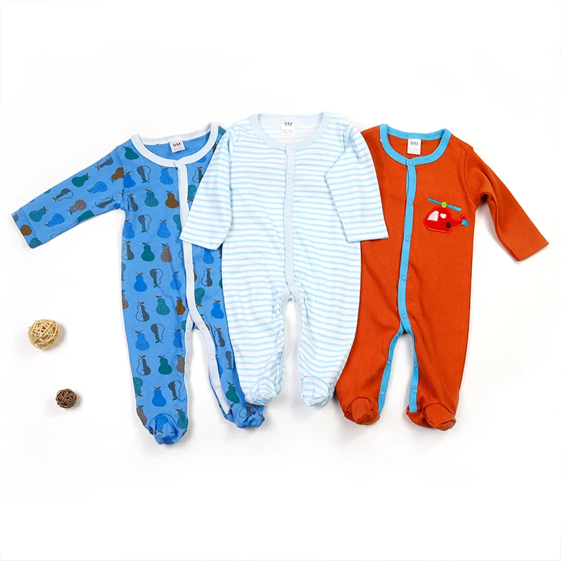 3 Piece Infant Sleepwear Baby Girl Clothes 6-12 Month Bodysuit Baby Girl Boys Cotton Sleep Suit Long Sleeve Baby Jumpsuit Unisex