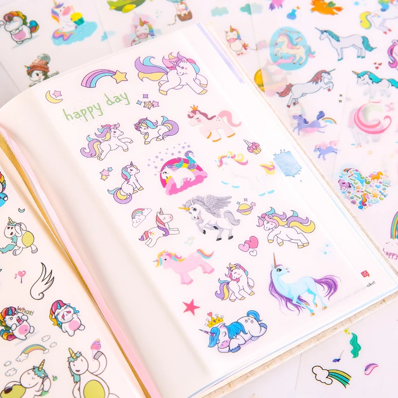 Customized Cartoon unicorn PVC Vinyl sticker for DIY and decorative in Scrapbooking